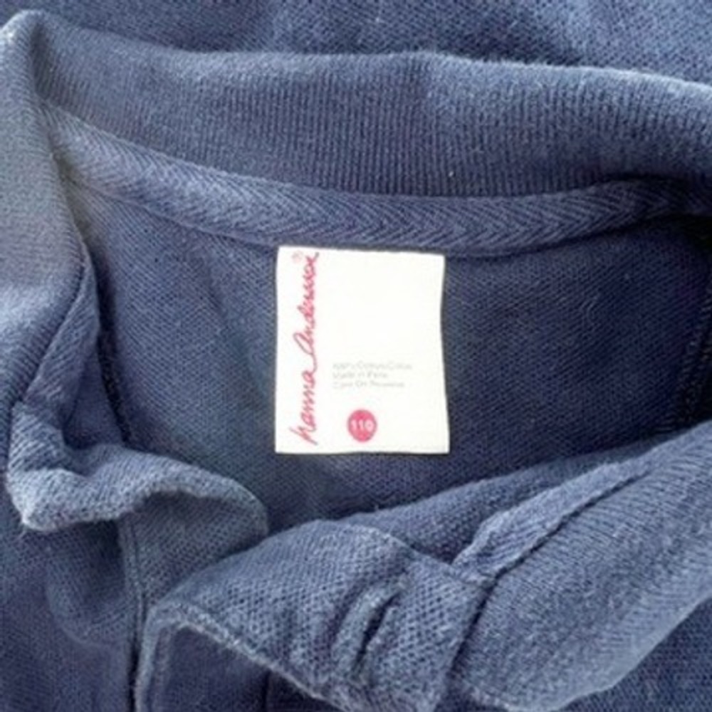 Hanna Andersson Navy Blue Long Sleeve Polo Shirt Kids Size 5T Cotton Casual Top - Picture 4 of 4
